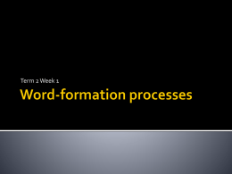 Words and word-formation processes
