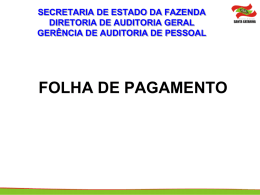 Apresentação capacitação 2014 - Folha de Pagamento (Seccionais).