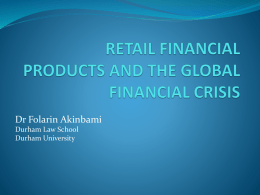 Retail Financial Products