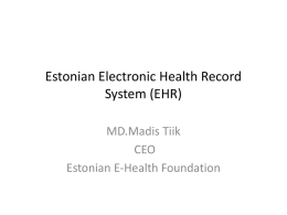 Estonian Electronic Health Record System (EHR)