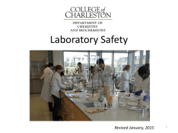 General Lab Safety - Department of Chemistry and Biochemistry