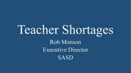 Teacher Shortages - School Administrators of South Dakota