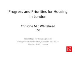 Progress and priorities for housing in the capital