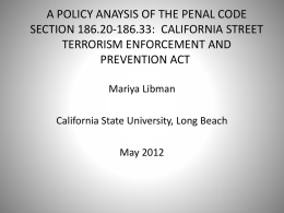 california street terrorism enforcement and prevention act