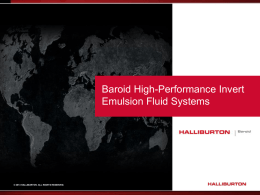 Baroid High-Performance Invert Emulsion Fluid Systems