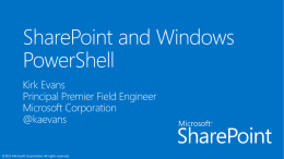SharePoint and Windows PowerShell