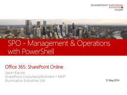 Office 365 - SharePoint Online Management and Operations with