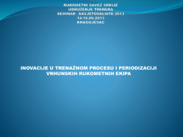 Dragan Adžić: „Inovacije u trenažnom procesu i periodizaciji