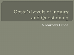Costa`s Level of Inquiry