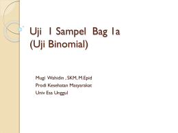 Uji 1 Sampel Bag 1 (Uji Binomial)