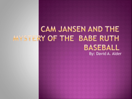 Cam Jansen and the mystery of Babe Ruth Baseball