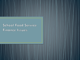 School Food Service Finance Issues