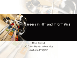 Careers in HIT and Informatics