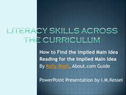 Finding IMPLIED main idea ppt