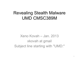 Slides - Persistence, Type 1 stealth malware, Type 2