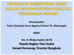Drs.H.Mulya Hudori,M.Pd - Kanwil Kemenag Bengkulu