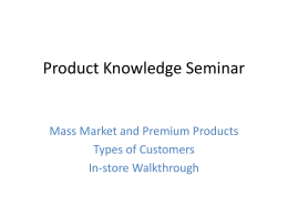 Product Knowledge Seminar