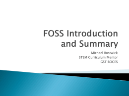 FOSS special area teachers presentation