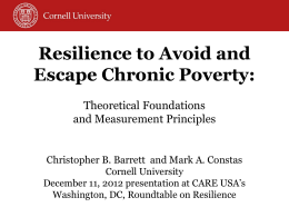 Resilience to Avoid and Escape Chronic Poverty