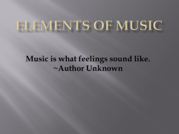 ELEMENTS OF MUSIC