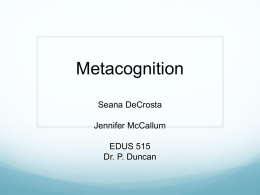 Metacognition powerpoint