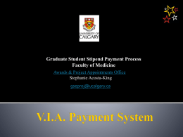 Graduate Student Payment Process - University of Calgary