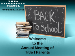 Annual Title I Parent Information