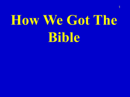 How we got the Bible - Braggs Church of Christ