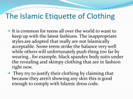 The Islamic Etiquette of Clothing