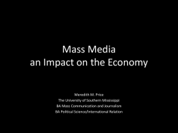 Mass Media an Impact on the Economy