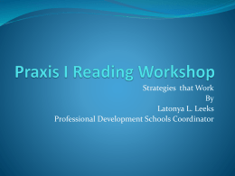 Praxis I Reading Workshop