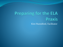 Preparing for the ELA Praxis