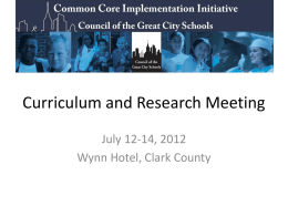 Overview of the Common Core State Standards