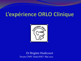 L`expérience ORLO Clinique - SHO - Société Haïtienne d`ophtalmologie