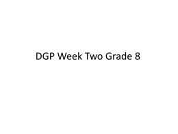 DGP Week Two Grade 8