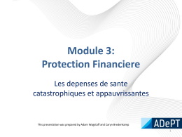 Module 3a: Financial Protection
