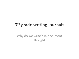 9th grade writing journals