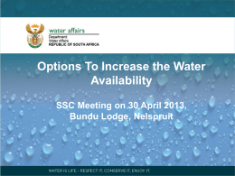 Options Increase Water Availability