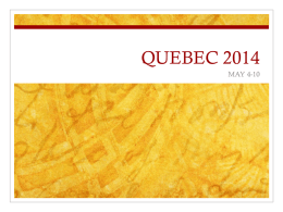 QUEBEC 2014 - SD43 Teacher Sites