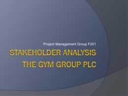 Stakeholder analysis The gym group plc