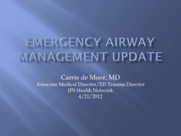 Emergency Airway management update