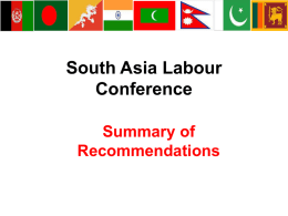 Recommendations - South Asia Labour Conference