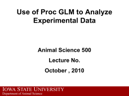 Lecture 12 - 13 GLM - Animal Science Computer Labs