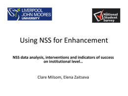 Using NSS for Enhancement