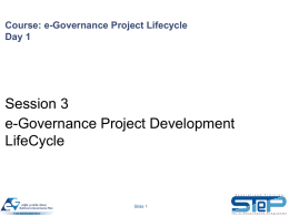 e-Governance Project Lifecycle (eGLC)