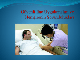 Güvenli İlaç Uygulamaları - Bülent Ecevit Üniversitesi Sağlık