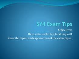 SY4 exam tips