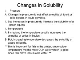 Solubility & Molarity Notes