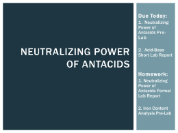 Lab 11: Neutralizing Power of Antacids