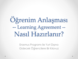 Learning Agreement -